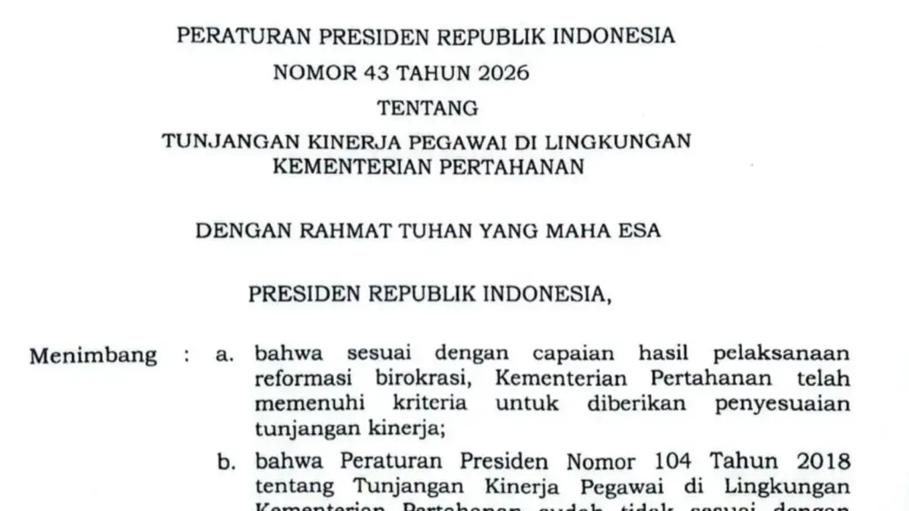 Perpres 42 dan 43 Tahun 2026